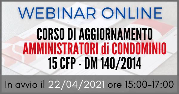 Webinar Amministratori di Condominio